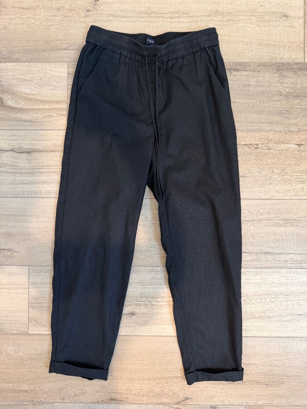 J.Crew Women’s Linen Cotton Drawstring Pants Black Size 2